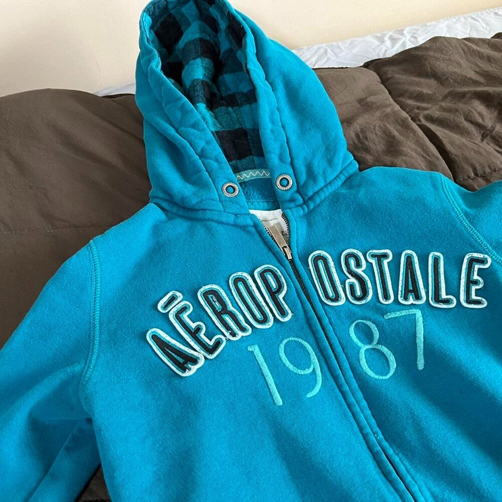 rare y2k blue Aeropostale zip up hoodie